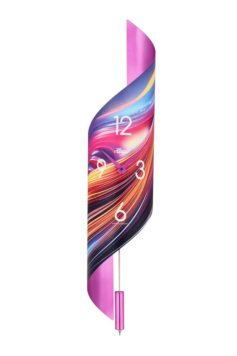 Hermle Lorna Modern Abstract Curved Steel Wall Clock (Multiple Styles Available)