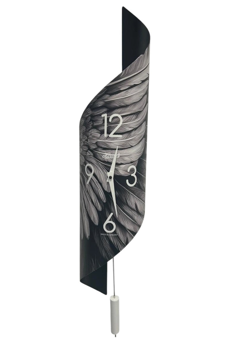 Hermle Lorna Modern Abstract Curved Steel Wall Clock (Multiple Styles Available)