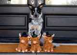 Multipet Halloween Highland Shaggy Cow with Witch Hat Plush Dog Toy - 8"