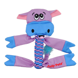 Flatheads Squeaky Plush Dog Toy - Hippo / Small