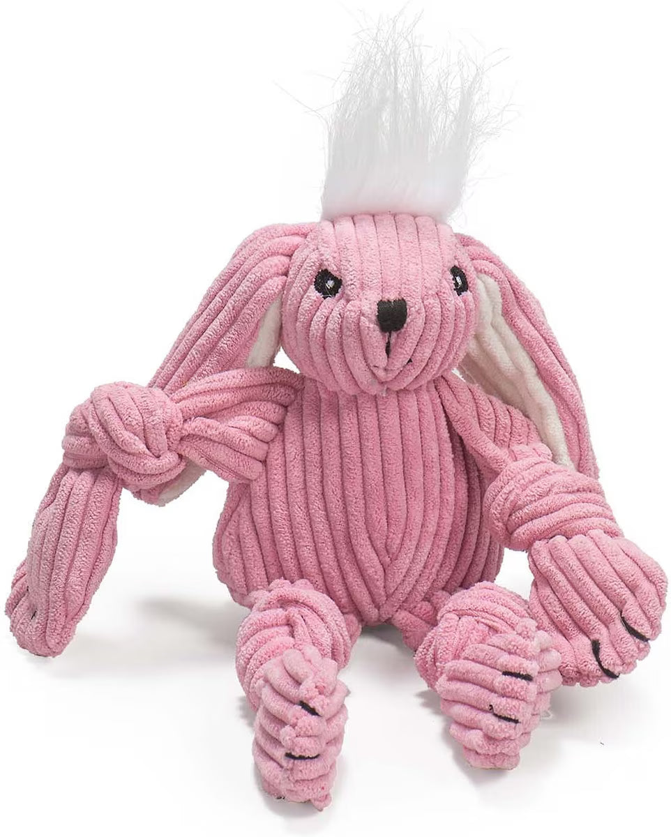 HuggleHounds Knotties Bunny Plush Dog Toy, 9" Small