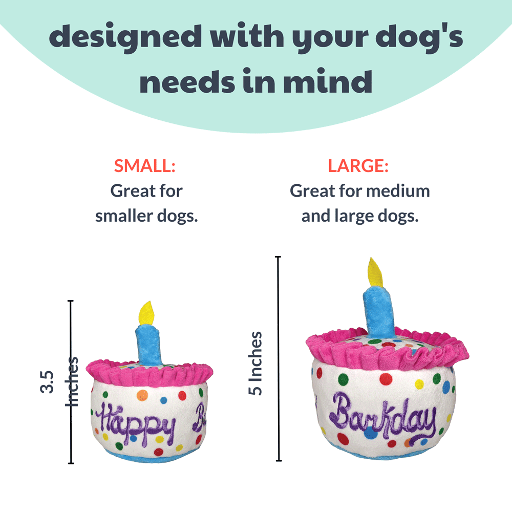 Huxley & Kent Dog Power Plush Happy Birthday Barkday Cake Plush Dog Toy