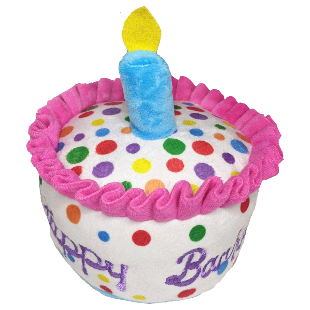 Huxley & Kent Dog Power Plush Happy Birthday Barkday Cake Plush Dog Toy