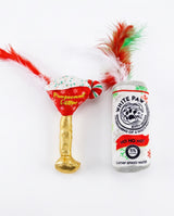 Haute Diggity Kitty White Paw Kitty Seltzer & Pawpermint Cattini Christmas Organic Catnip Cat Toy