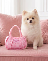 Haute Diggity Dog Pink Checker Chewy Vuiton Handbag Plush Dog Toy