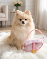 Haute Diggity Dog Pink Dogior Saddle Bag Plush Dog Toy
