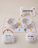 Haute Diggity Dog White Chewy Vuiton Ball Plush Dog Toy