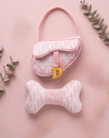 Haute Diggity Dog Pink Dogior Saddle Bag Plush Dog Toy