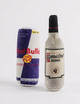 Haute Diggity Dog Red Bulldog Energy Drink Plush Dog Toy