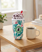Haute Diggity Dog Starbarks Puppermint Mocha - Holly Print Cup Plush Dog Toy