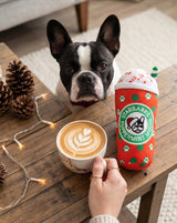 Haute Diggity Dog Starbarks Puppermint Mocha Holiday Dots Cup Plush Dog Toy