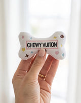 Haute Diggity Dog White Chewy Vuiton Bone Plush Dog Toy