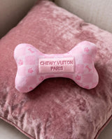 Haute Diggity Dog Pink Checker Chewy Vuiton Bone Plush Dog Toy