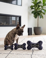 Haute Diggity Dog Black Checker Chewy Vuiton Bone Plush Dog Toy