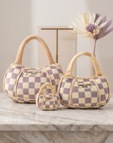 Haute Diggity Dog Tan Checker Chewy Vuiton Handbag Plush Dog Toy