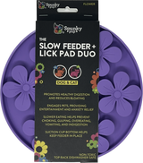 Spunky Pup Slow Feeder & Lick Pad Duo, Flower