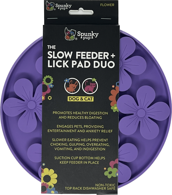 Spunky Pup Spunky Pup Slow Feeder & Lick Pad Duo, Flower