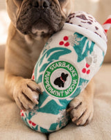 Haute Diggity Dog Starbarks Puppermint Mocha - Holly Print Cup Plush Dog Toy