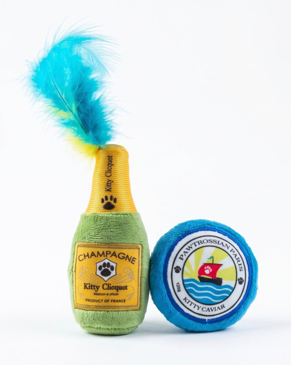 Haute Diggity Kitty Kitty Clicquot (Bottle & Caviar) Organic Catnip Cat Toy