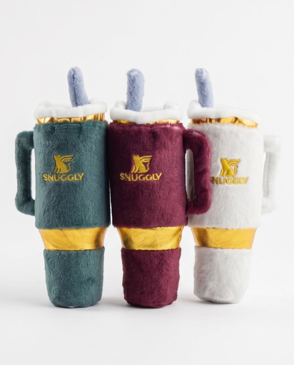Haute Diggity Kitty Holiday Snuggly Cup 3-Pack (Red, Ivory, & Green) Organic Catnip Cat Toy
