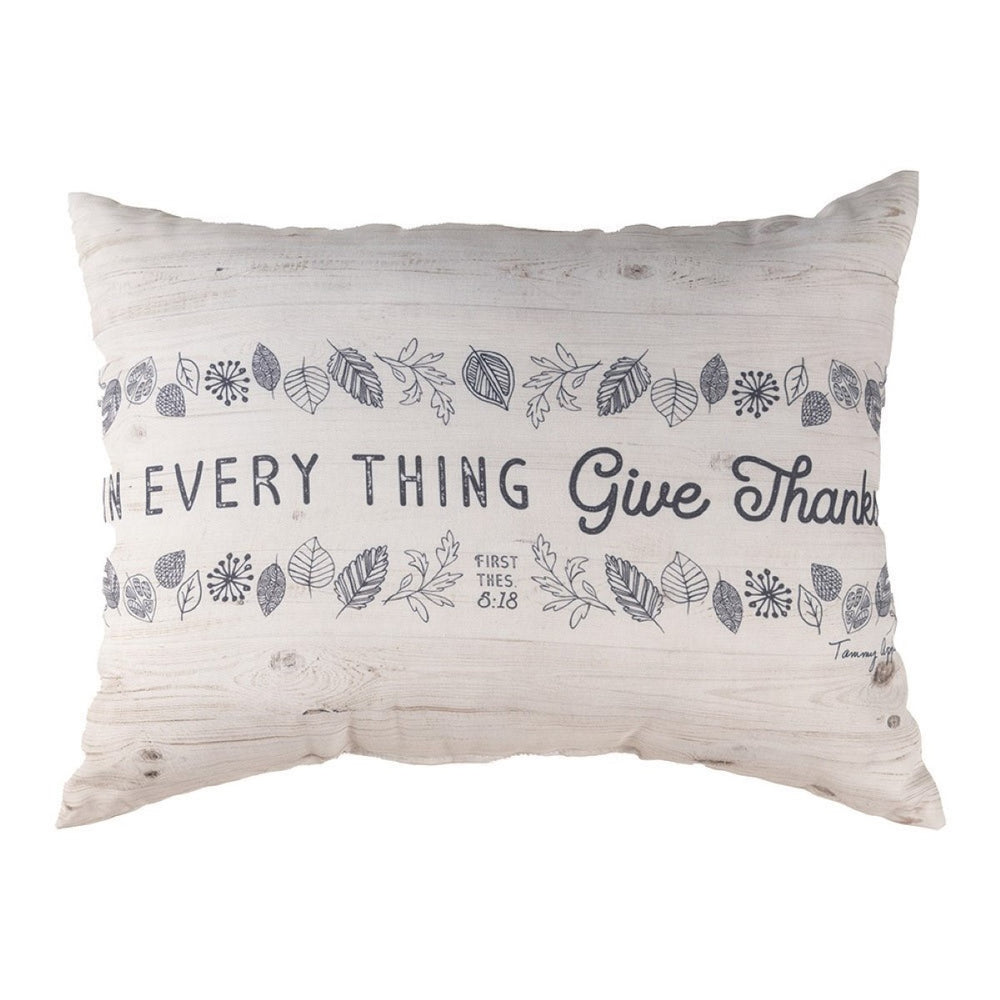 In Everything Give Thanks Climaweave Throw Pillow 24" x 18" By Tammy Apple