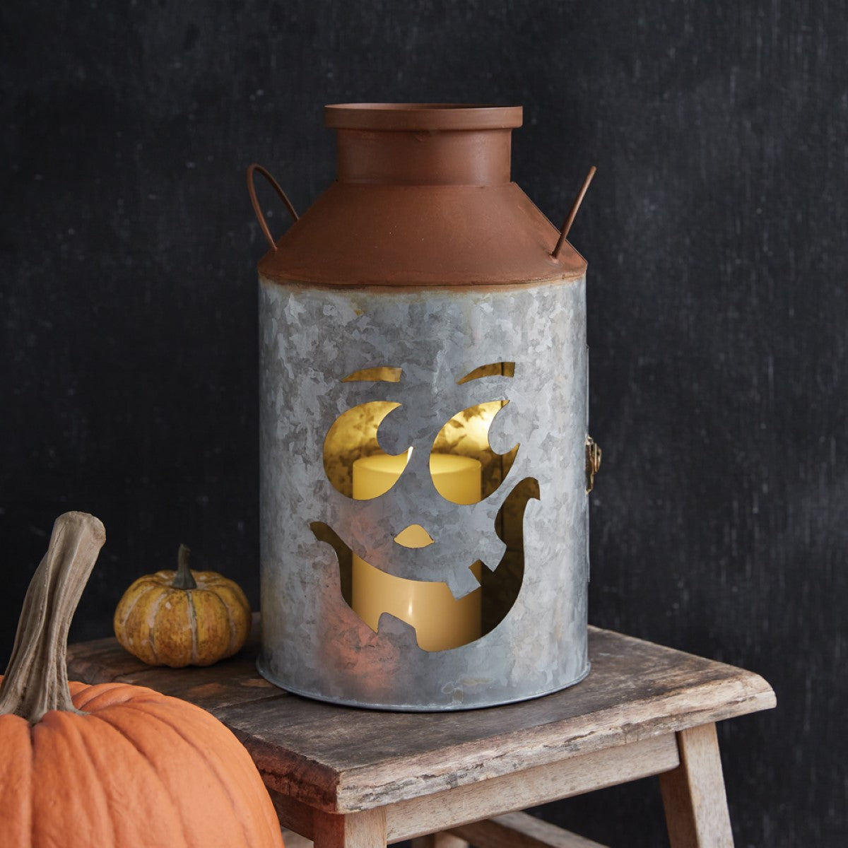 Jack-O-Lantern Milk Can Luminary By CTW Home Collection