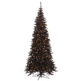 Vickerman Black Fir Slim Artificial Christmas Tree, 4.5', Warm White Mini Light