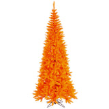 Vickerman Orange Fir Slim Artificial Halloween Tree, Unlit