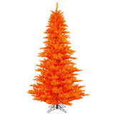 Vickerman Orange Fir Artificial Halloween Tree, 4.5', Orange Mini Light