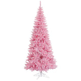Vickerman Pink Fir Slim Artificial Christmas Tree, 4.5', Pink Mini Light