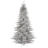 Vickerman Silver Tinsel Fir Artificial Christmas Tree, 4.5', Unlit