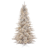 Vickerman Silver Tinsel Fir Artificial Christmas Tree, 6.5', Warm White Mini Light