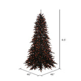 Vickerman Black Fir with Orange Lights Artificial Halloween Tree dimensions diagram