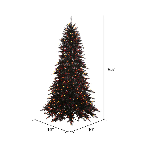 Vickerman Vickerman Black Fir with Orange Lights Artificial Halloween Tree (Multiple Sizes Available)