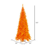 Vickerman Orange Fir Slim Artificial Halloween Tree dimensions diagram