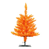 Vickerman Orange Fir Artificial Halloween Tree, 2' x 20", Orange Mini Light