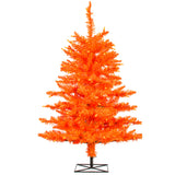 Vickerman Orange Fir Artificial Halloween Tree, Pre-Lit Orange Mini Light