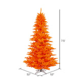 Vickerman Orange Fir Artificial Halloween Tree dimensions diagram