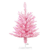 Vickerman Pink Fir Artificial Christmas Tree, 2' x 20", Pink Mini Light