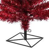 Vickerman Red Tinsel Fir Artificial Christmas Tree