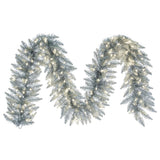 Vickerman Silver Artificial Christmas Garland, Warm White Mini Light