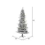 Vickerman Slim Flocked Kiana Pine Artificial Christmas Tree