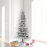 Vickerman Slim Flocked Kiana Pine Artificial Christmas Tree