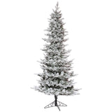 Vickerman Slim Flocked Kiana Pine Artificial Christmas Tree, 6.5', Unlit