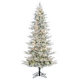 Vickerman Slim Flocked Kiana Pine Artificial Christmas Tree, 6.5', Warm White 3mm LED