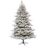 Vickerman Flocked Kiana Pine Full Artificial Christmas Tree, 6.5', Warm White Mini Light