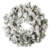 Vickerman Flocked Kiana Artificial Christmas Wreath, 30", Warm White Mini Light