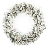 Vickerman Flocked Kiana Artificial Christmas Wreath, 48", Warm White Mini Light