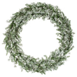 Vickerman Flocked Kiana Artificial Christmas Wreath, 60", Warm White Mini Light