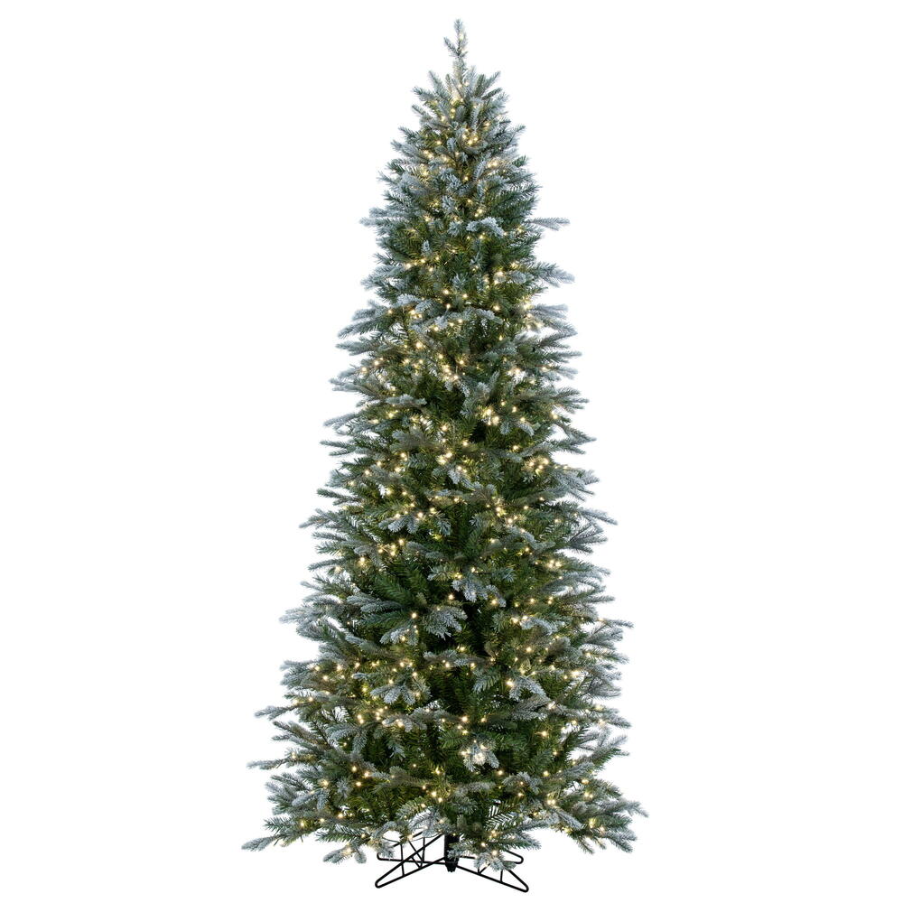 Vickerman Artificial Frosted Slim Douglas Fir Christmas Tree, 5.5' x 36", Warm White 3mm LED